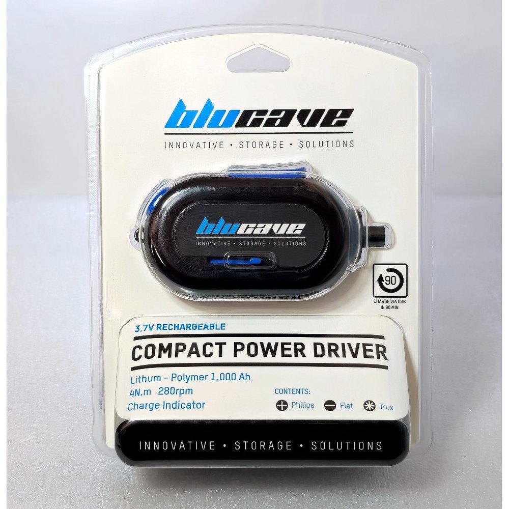3.7V 280 RPM Cordless Compact Driver Fast USB Rechargeable, w/ Bits & Extender